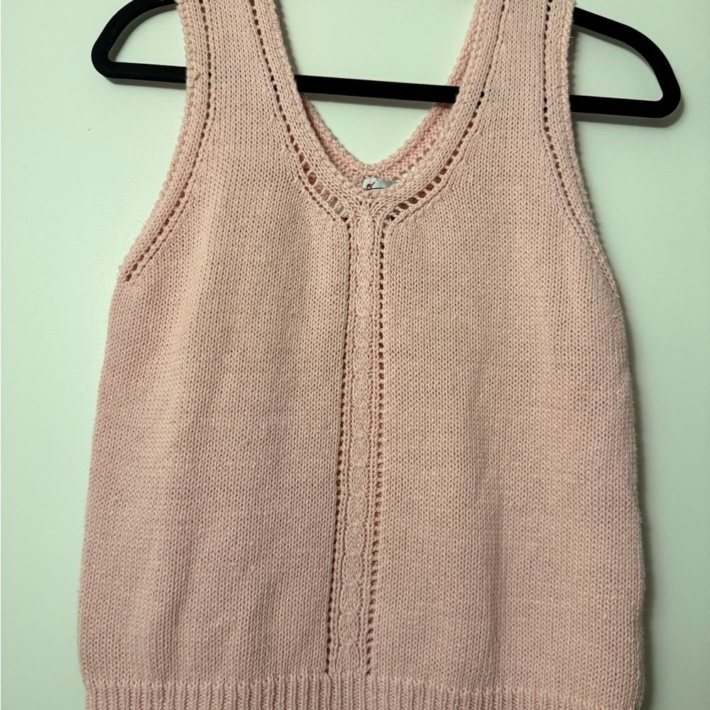 Vintage Soft Pink Knit Tank Top